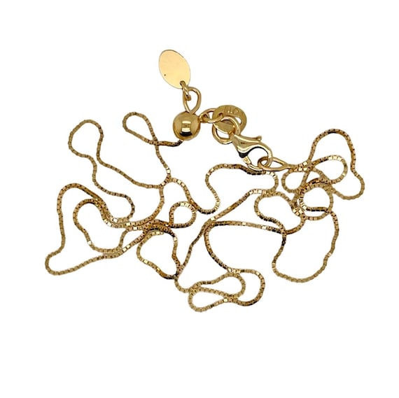 14k Yellow Gold Box Chain 18 Inches Adjustable Length Etsy Australia