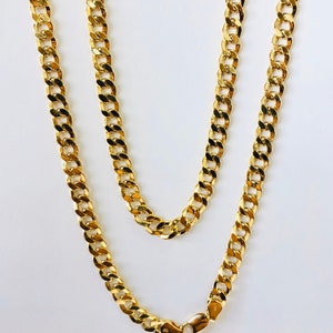 Mens Solid 14k Yellow Gold Cuban Link Chain Necklace 26”, 6.5 mm 26.3 Grams