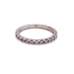 14k White Gold Natural Round Diamond Eternity Band Ring 0.70 Ct Size 4 to 10