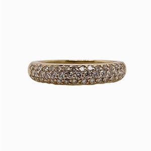 14K Solid Yellow Gold 0.55Ct Natural Diamond Half Eternity Dome Ring VS2, G