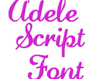 Machine Embroidery Design - Adele Script Font -Three Sizes - 1"; 2" and 3" -Instant Download