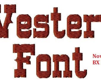 Machine Embroidery Design - Western Font -Three Sizes- Instant Download - BX Format