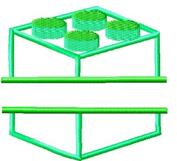 Machine Embroidery Design Lego Split Block Applique Instant Etsy