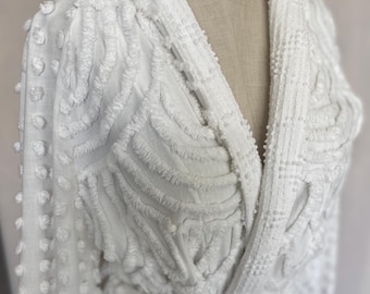 Vintage Marilyn Wolf Design Robe in white Cotton O/S