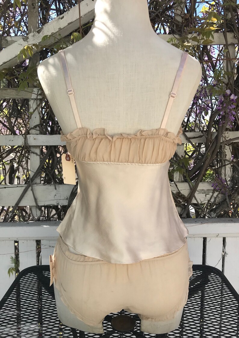 Silk Charmeuse and Chiffon Camisole in Champagne in Size Small - Etsy