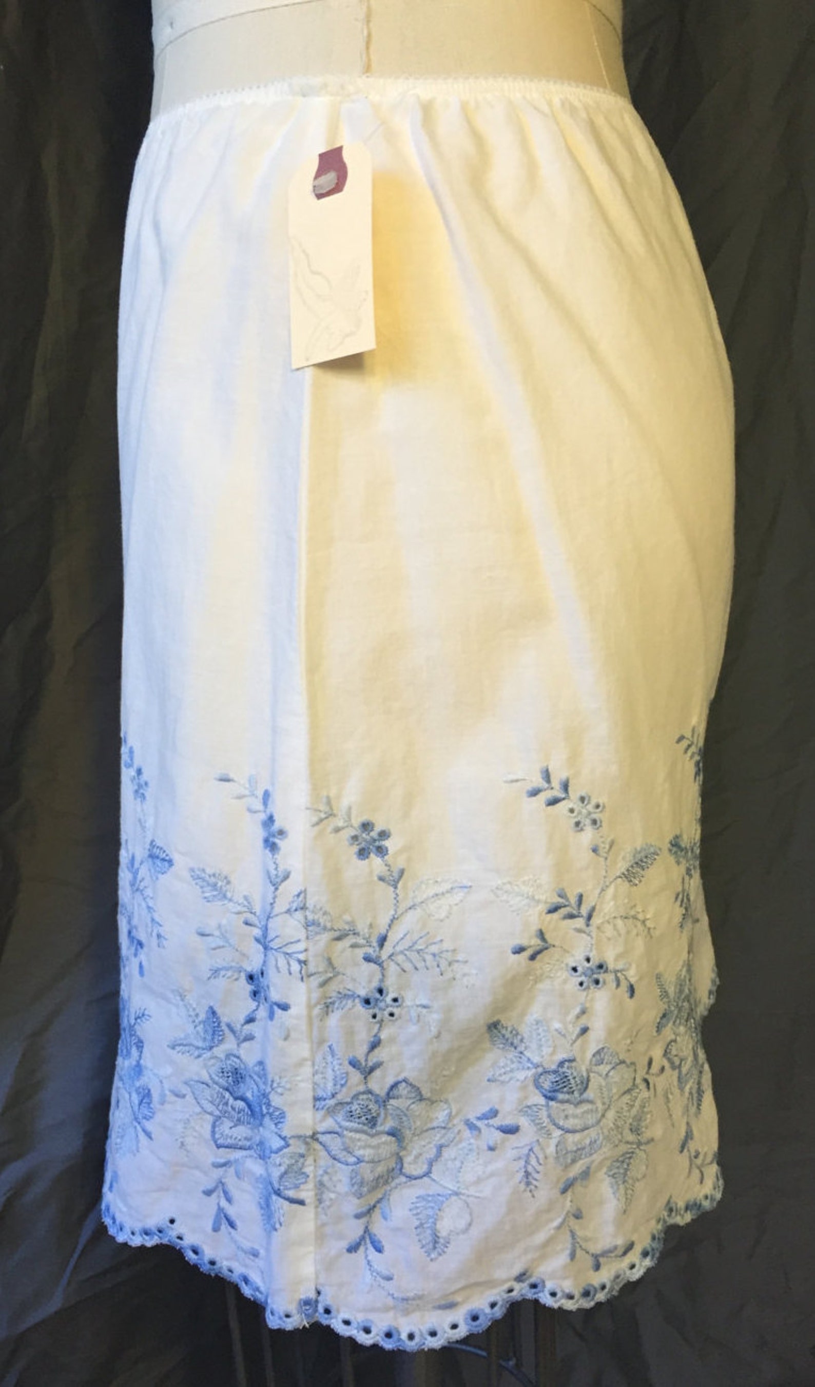 Cotton Embroidered Half Slip 238 in Cotton Size PS Etsy