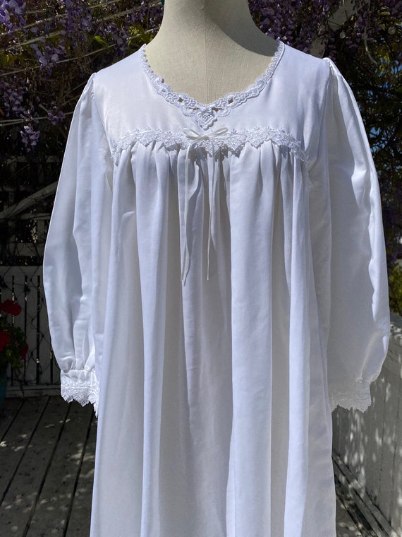 Cuddleskin Long Nightgown with Long Sleeve in Whi… - image 5