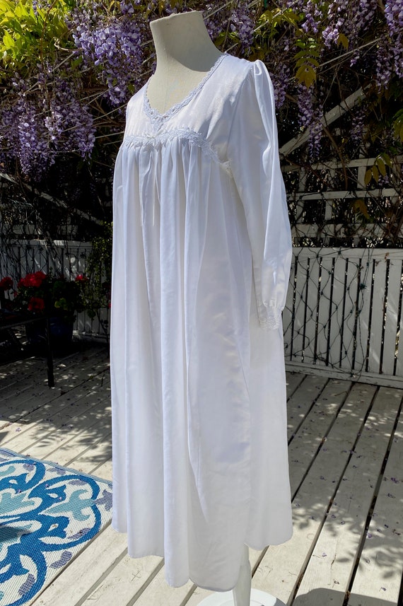 Cuddleskin Long Nightgown with Long Sleeve in Whi… - image 3