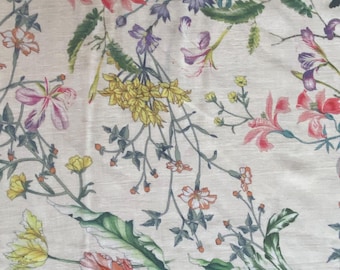 Botanical Print Scarf in Ivory Viscose #445