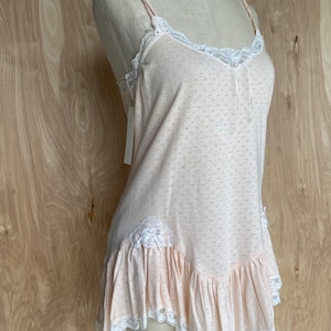 1980er Vintage Pointelle Chemise #31 in hellem pfirsich in Größe S