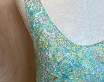 Krótka koszula nocna z nylonu/slip w stylu lat 60. z nadrukiem Mod #412