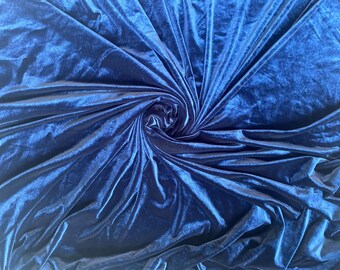 Panne' Stretch Velvet in Indigo/Navy Blue 62" Wide