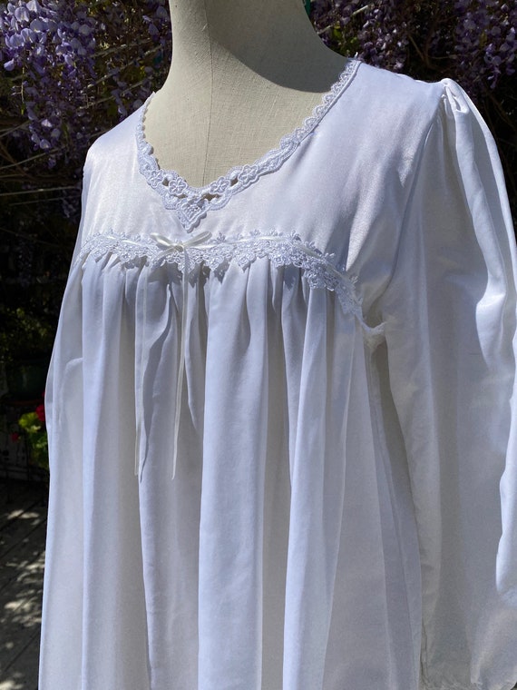 Cuddleskin Long Nightgown with Long Sleeve in Whi… - image 6