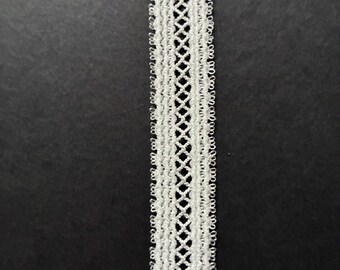 Elasticized Lace Inset in white 1/2" width, Fancy Elastic Trim
