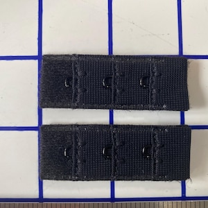 Svarta bralette-krokar och hakknäppningar, enkel rad, 3/4" bredd