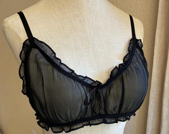 BH aus Seiden-Chiffon in Schwarz Gr S #312