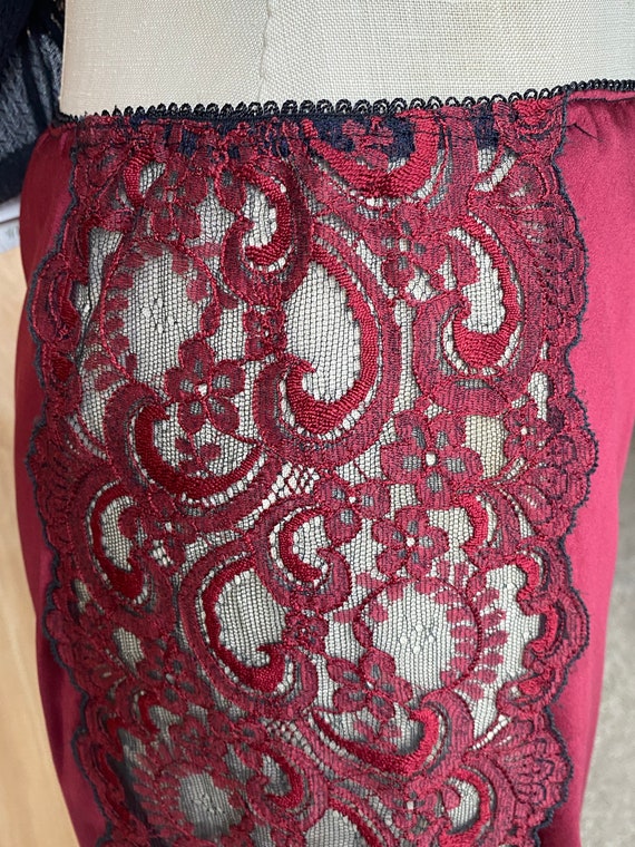 40's Embroidered Bias Cut Black Silk Slip by Yolande main image 1