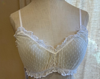 Italienisches Mesh Bralette Point d'Espirit in weiß #313