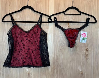 Perizoma in jacquard color vino taglia OS #227