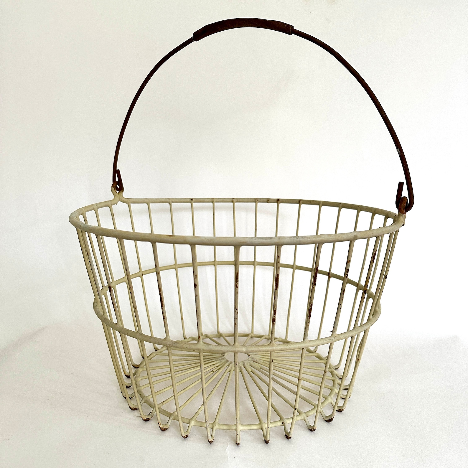 Vintage Wire Egg Gathering Basket Etsy