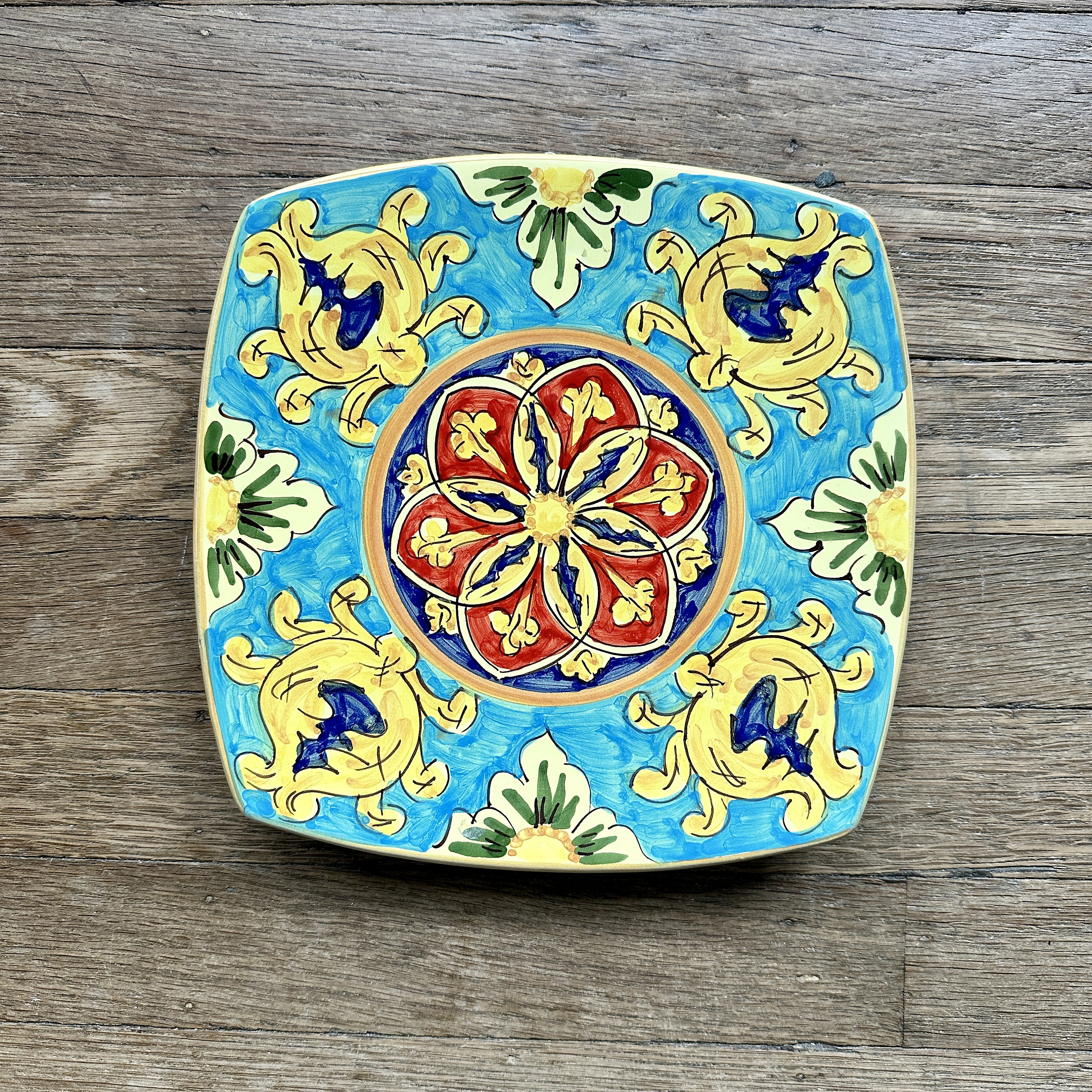 L'anfora - Tropea Italy Dipinto A Mano Ceramic Square Plate Hand