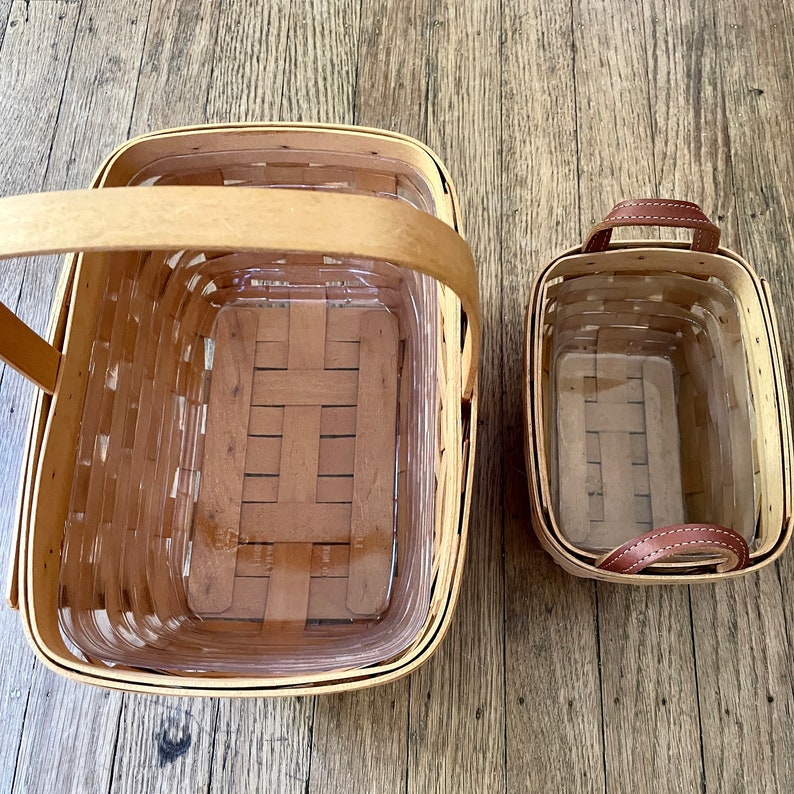 Two Vintage Longaberger Baskets, Signed, Made in Dresden Ohio Etsy