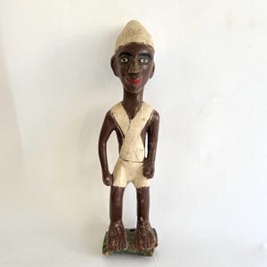 Carved Wood Vintage Male Sculpture African  Folk Art