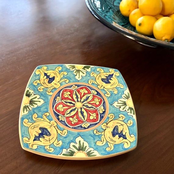 L'anfora - Tropea Italy Dipinto A Mano Ceramic Square Plate Hand
