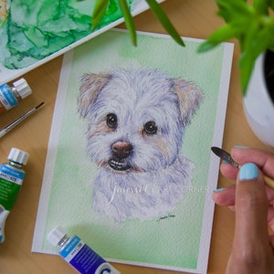 Custom Watercolor Painting Pet Portrait Commissioned image 5