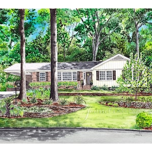 Custom Watercolor Painting of House, Building or Structure Commissioned
