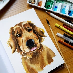 Custom Watercolor Painting Pet Portrait Commissioned image 10