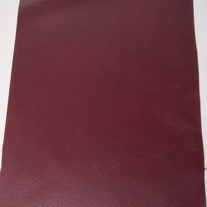 SOFT & SUPPLE BURGUNDY Nappa lamb Leather piece 30x12sqcm , Tanned burgundy lambskin remnant 11.8 x 4.7 inches image 1