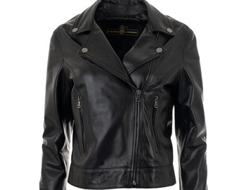 7774-handmade Women's REAL SOFT Short LEATHER Jacket With