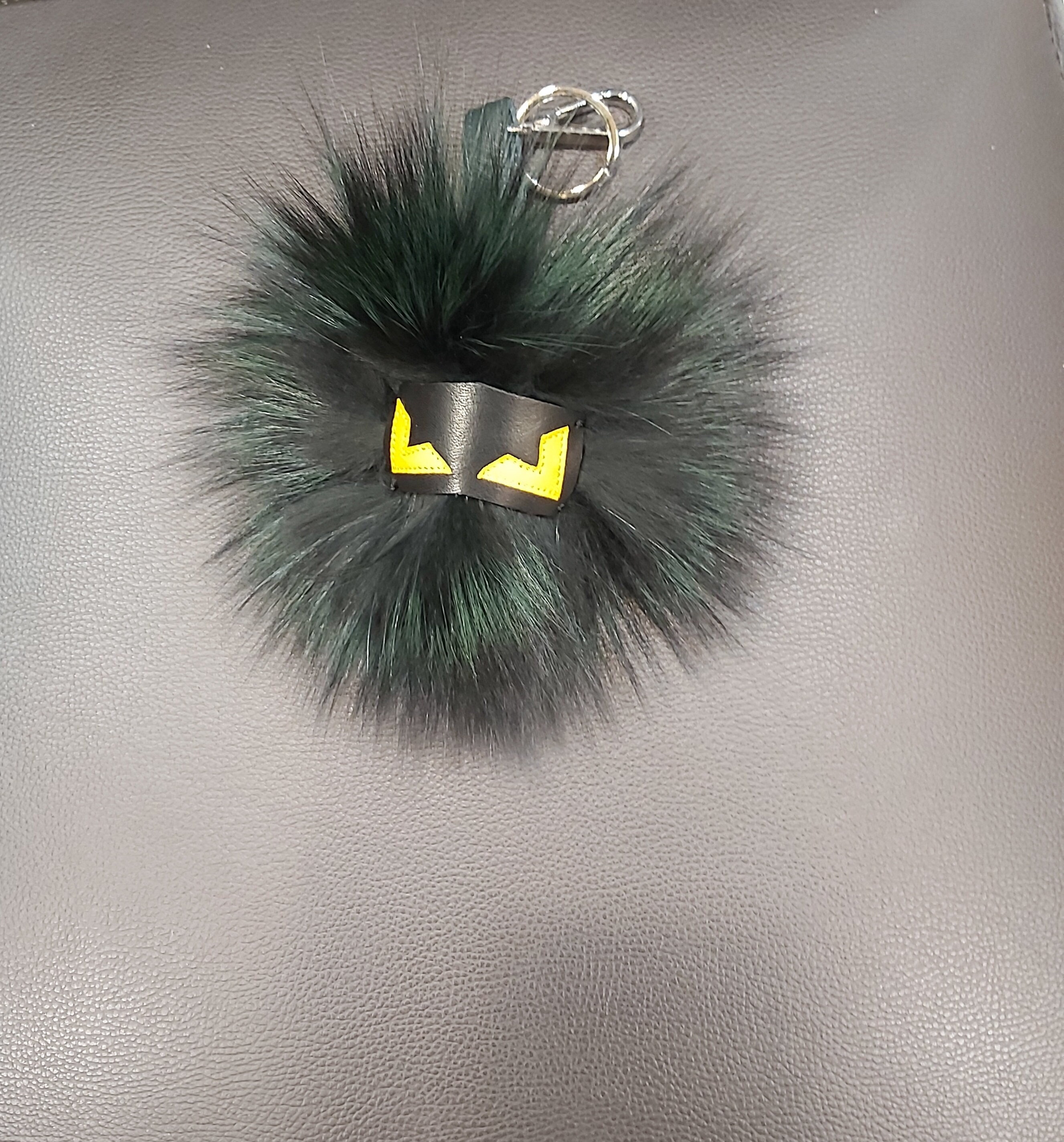 Green Chinchilla Fur Bag Charm Handmade By FurbySD