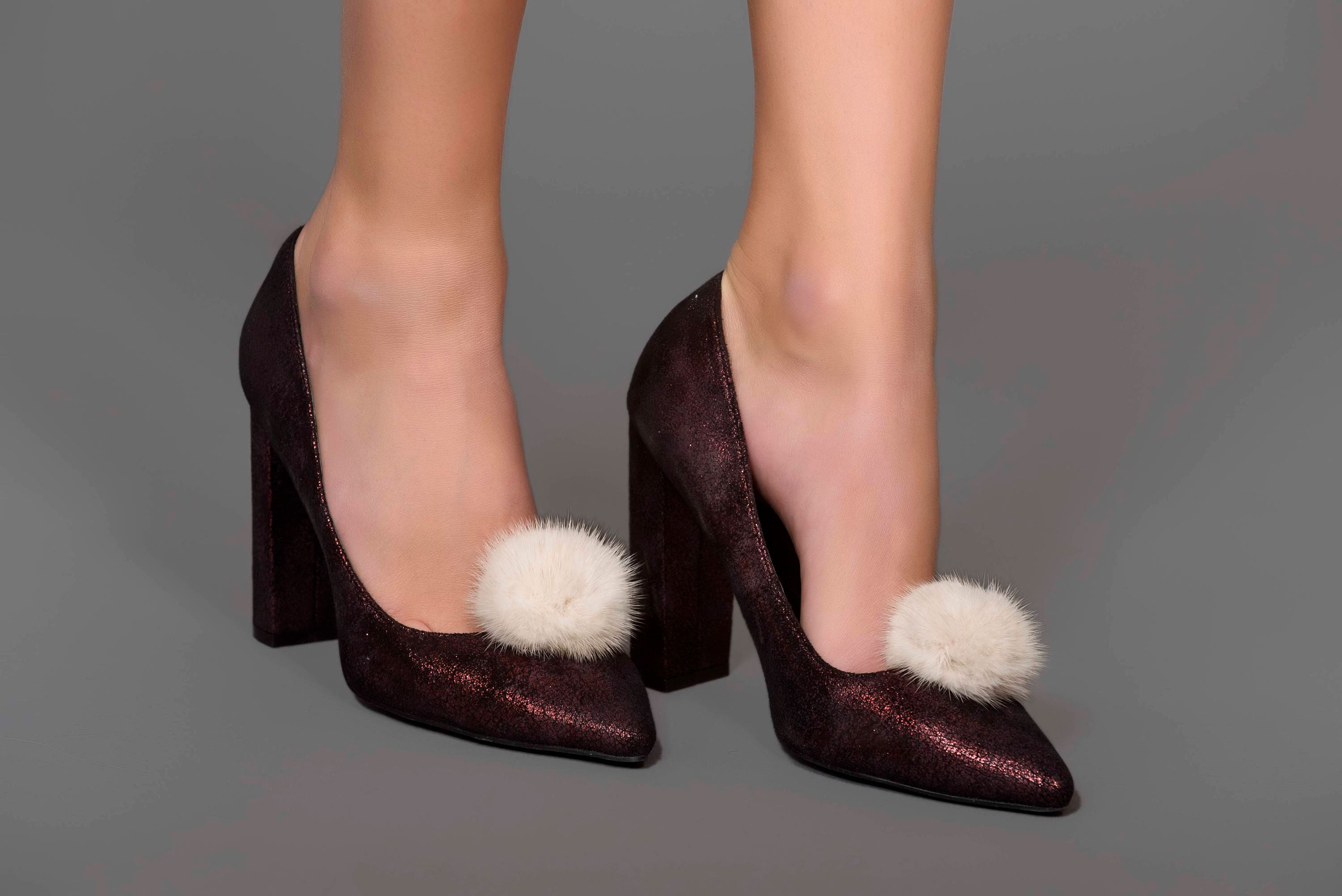 shoes with fur on them