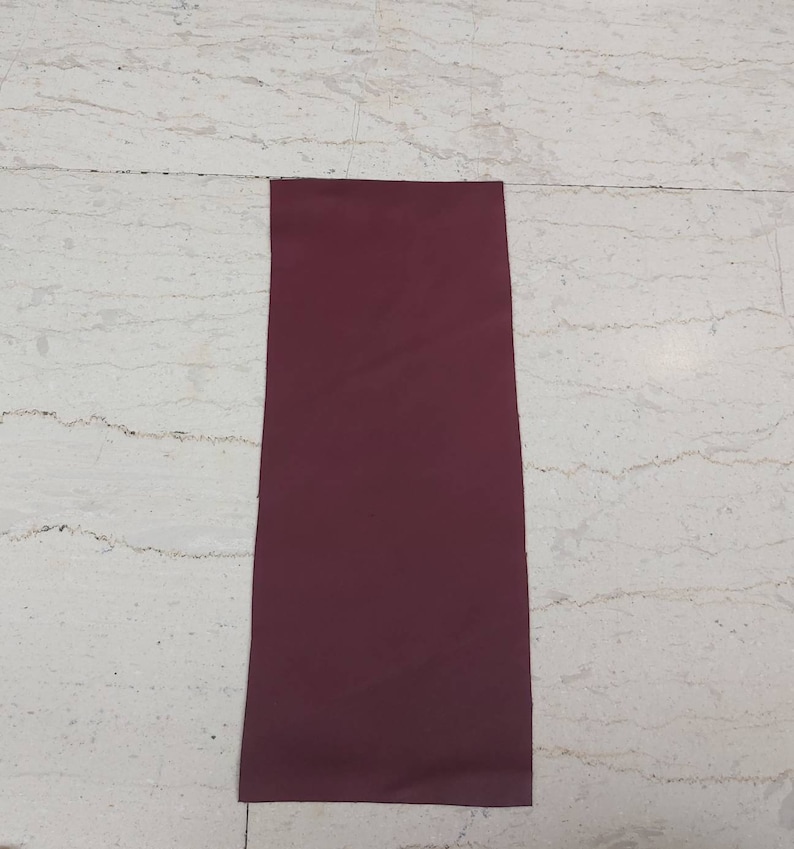 SOFT & SUPPLE BURGUNDY Nappa lamb Leather piece 30x12sqcm , Tanned burgundy lambskin remnant 11.8 x 4.7 inches image 2