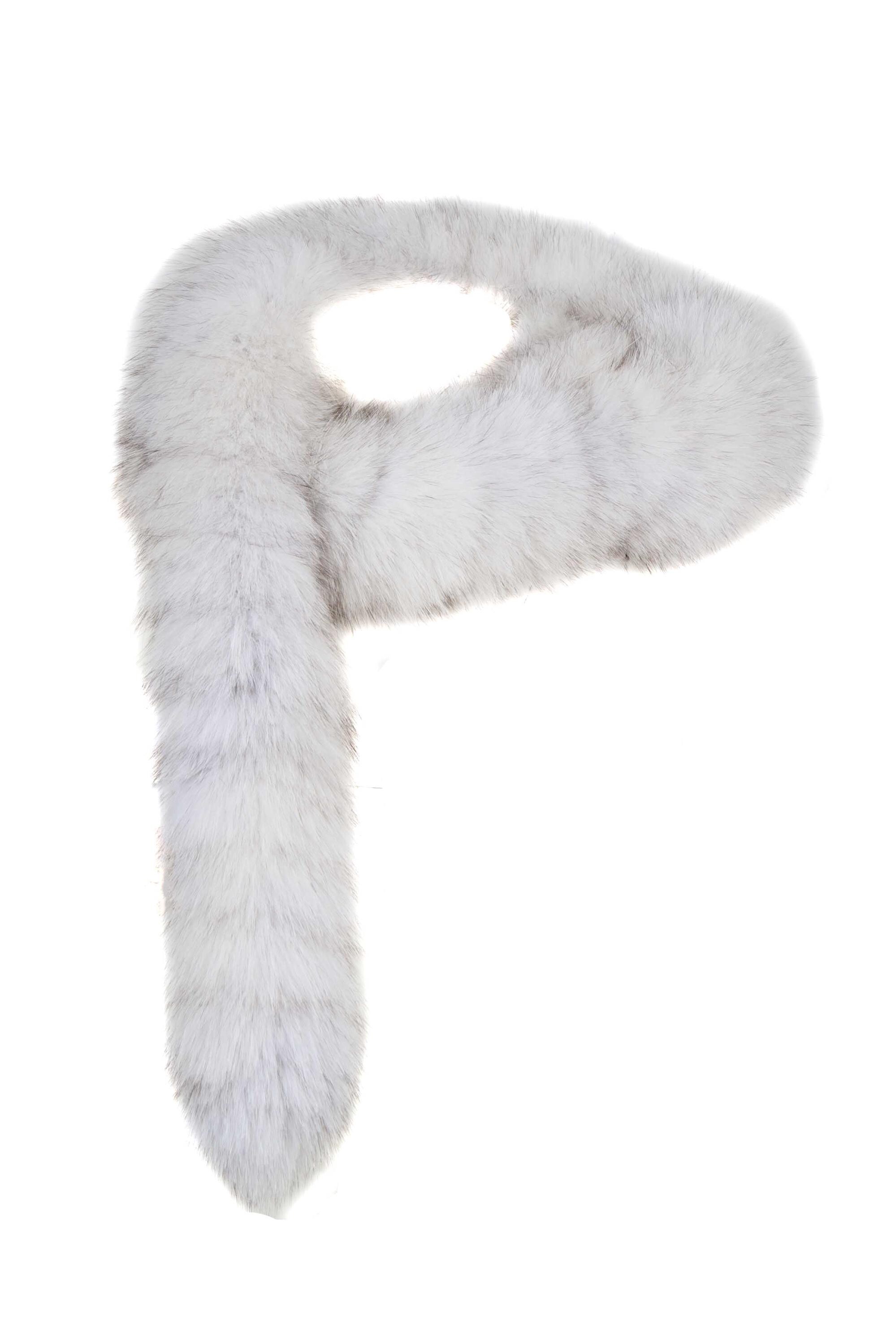 Écharpe Châle En Fourrure Blanche Véritable - Occasion, Style élégant, Accessoire D'hiver