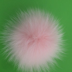 Light FUR PINK   pompom SHOE clip, Barbie style  fox fur pompom suitable to clip them in shoes, hats, shirts and more.
