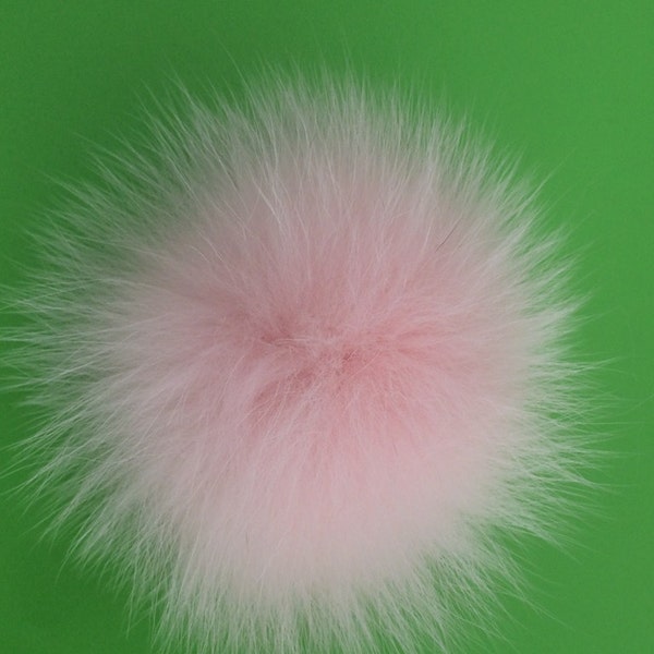 Light FUR PINK   pompom SHOE clip, Barbie style  fox fur pompom suitable to clip them in shoes, hats, shirts and more.