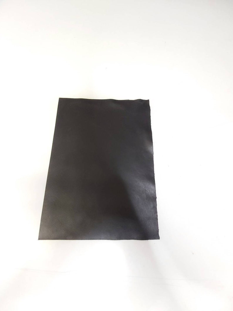 SOFT BLACK Nappa lamb Leather piece, Tanned matte black lambskin remnant 15Χ20 or 30x12cm (11.8 X 4.7 inches) image 2