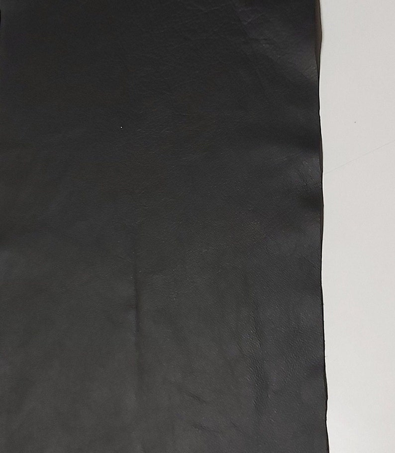 SOFT BLACK Nappa lamb Leather piece, Tanned matte black lambskin remnant 15Χ20 or 30x12cm (11.8 X 4.7 inches) image 1
