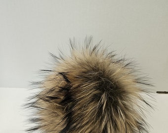RACCOON  FUR  scrunchie, ponytail holder,  fur wrap hair tie ,  Elastic fur ponytail holder.