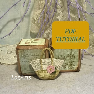 Häkeltasche für Puppenmuster, Handtasche für 12''-Puppe oder Blythe, süße Tragetasche, kleine Tasche 2'' x 1,2'', PDF-Anleitung zum sofortigen Download, nur auf Englisch