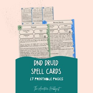 Dnd Spell Cards Printables Druid - Etsy