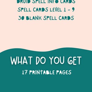 Dnd Spell Cards Printables Druid - Etsy
