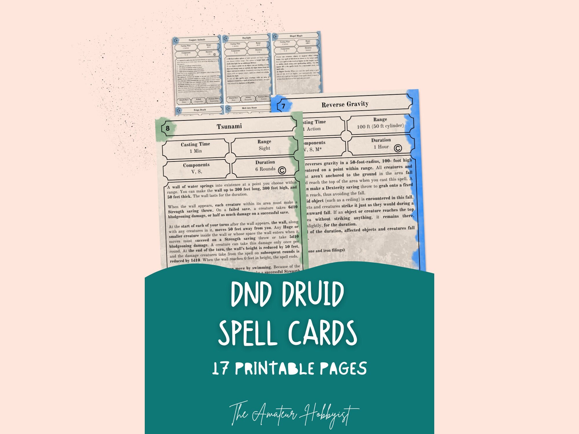 Dnd Spell Cards Printables Druid - Etsy