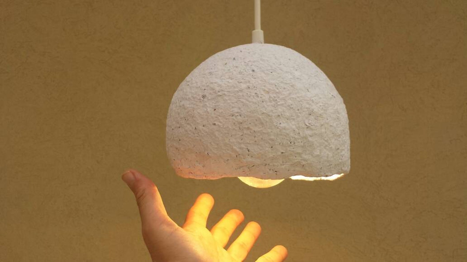 Paper Mache Hanging Lamp Papier Mache Lampshade Paper Lamp Etsy