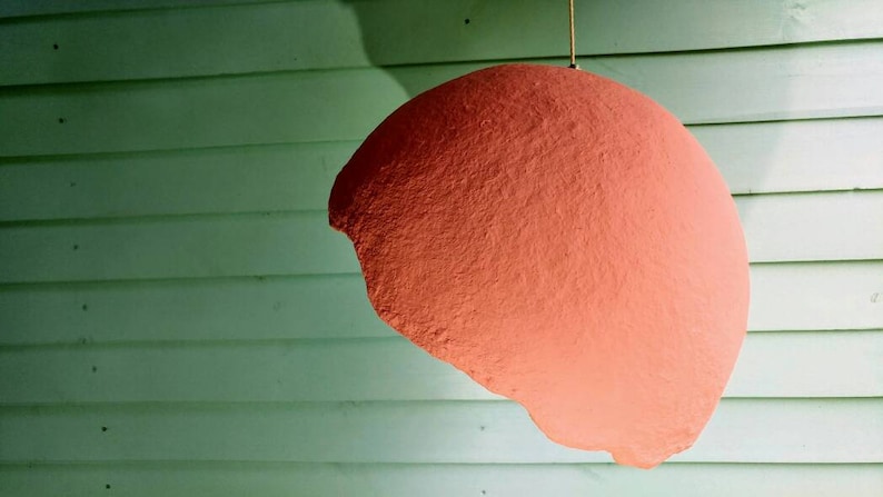 Papier mache pendant Pendant lighting Paper mache lamp Dining room lighting ceiling lighting Industrial lighting pendant Lampshade