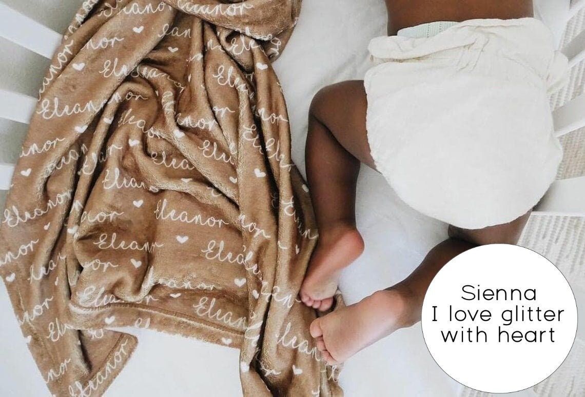 Personalized boy girl minky Name Blanket gift swaddle gown knot