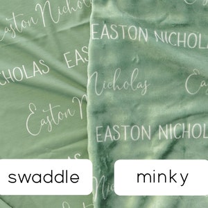 Personalized Name Blanket / minky swaddle gown knot hat bow / hospital coming home reveal outfit boy girl custom newborn baby receiving gift image 6
